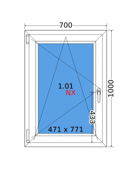 Kunststofffenster PVC Fenster 70x100 cm DREH/KIPP Decco EkoSun 6