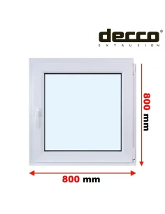 Kunststofffenster PVC Fenster 80x80 cm DREH/KIPP Decco EkoSun 6