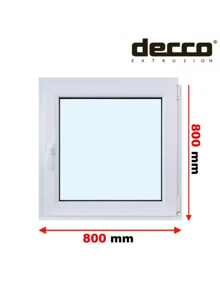 Kunststofffenster PVC Fenster 80x80 cm DREH/KIPP Decco EkoSun 6