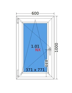 Kunststofffenster PVC Fenster 60x100 cm DREH/KIPP Decco EkoSun 6 2