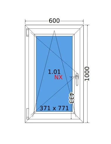 Kunststofffenster PVC Fenster 60x100 cm DREH/KIPP Decco EkoSun 6