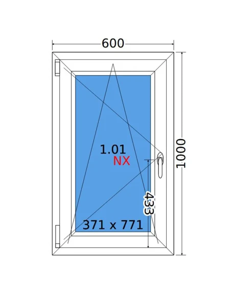 Kunststofffenster PVC Fenster 60x100 cm DREH/KIPP Decco EkoSun 6