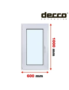 Kunststofffenster PVC Fenster 60x100 cm DREH/KIPP Decco EkoSun 6