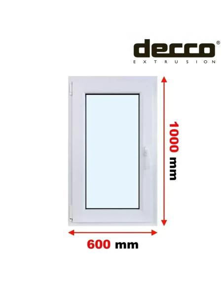 Kunststofffenster PVC Fenster 60x100 cm DREH/KIPP Decco EkoSun 6
