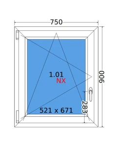 Kunststofffenster PVC Fenster 75x90 cm DREH/KIPP Decco EkoSun 6 2
