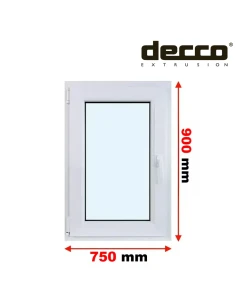 Kunststofffenster PVC Fenster 75x90 cm DREH/KIPP Decco EkoSun 6