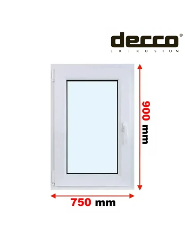 Kunststofffenster PVC Fenster 75x90 cm DREH/KIPP Decco EkoSun 6
