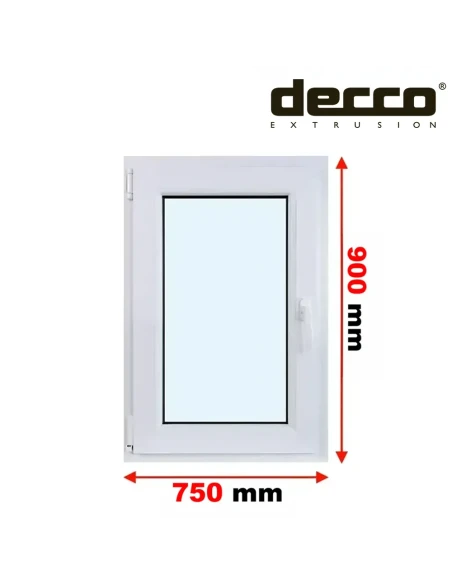 Kunststofffenster PVC Fenster 75x90 cm DREH/KIPP Decco EkoSun 6