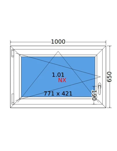 Kunststofffenster PVC Fenster 100x65 cm DREH/KIPP Decco EkoSun 6