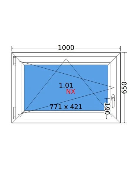Kunststofffenster PVC Fenster 100x65 cm DREH/KIPP Decco EkoSun 6