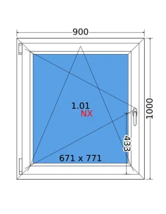 Kunststofffenster PVC Fenster 90x100 cm DREH/KIPP Decco EkoSun 6 2