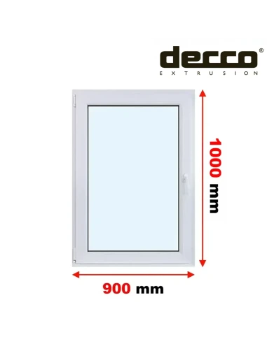 Kunststofffenster PVC Fenster 90x100 cm DREH/KIPP Decco EkoSun 6