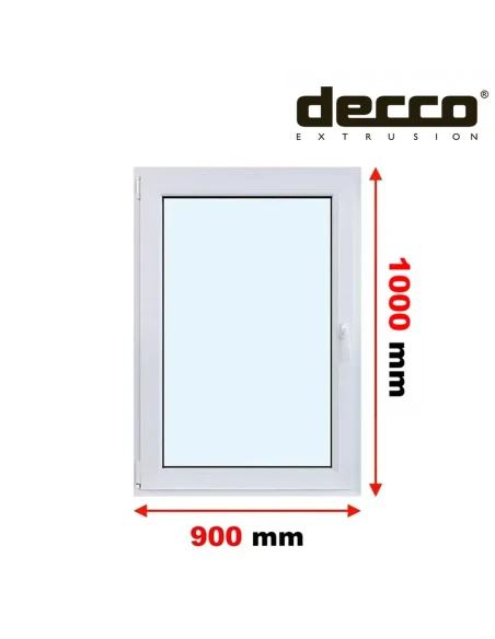 Kunststofffenster PVC Fenster 90x100 cm DREH/KIPP Decco EkoSun 6