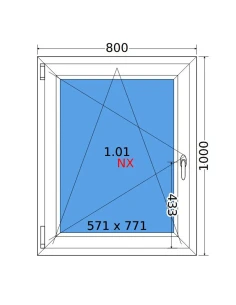 Kunststofffenster PVC Fenster 80x100 cm DREH/KIPP Decco EkoSun 6 2