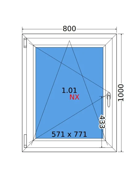 Kunststofffenster PVC Fenster 80x100 cm DREH/KIPP Decco EkoSun 6