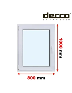 Kunststofffenster PVC Fenster 80x100 cm DREH/KIPP Decco EkoSun 6