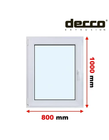 Kunststofffenster PVC Fenster 80x100 cm DREH/KIPP Decco EkoSun 6