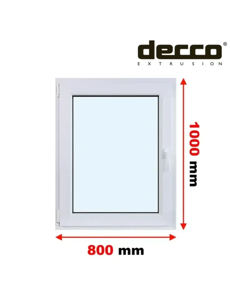 Kunststofffenster PVC Fenster 80x100 cm DREH/KIPP Decco EkoSun 6