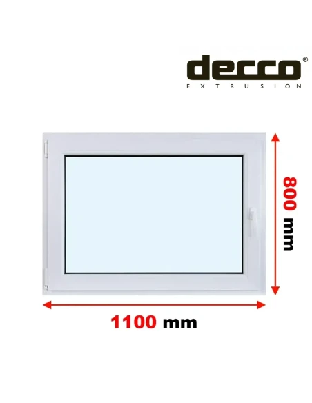 Kunststofffenster PVC Fenster 110x80 cm DREH/KIPP Decco EkoSun 6