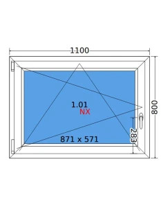 Kunststofffenster PVC Fenster 110x80 cm DREH/KIPP Decco EkoSun 6 2