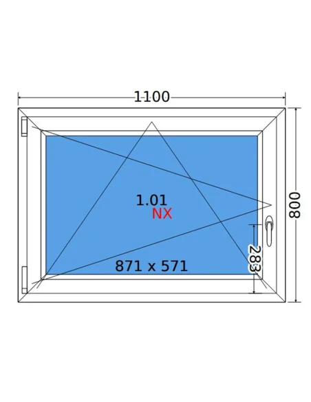 Kunststofffenster PVC Fenster 110x80 cm DREH/KIPP Decco EkoSun 6