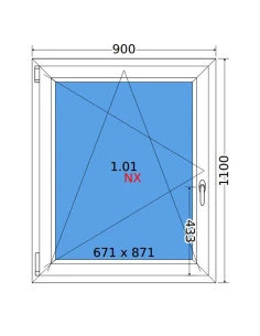 Kunststofffenster PVC Fenster 90x110 cm DREH/KIPP Decco EkoSun 6 2