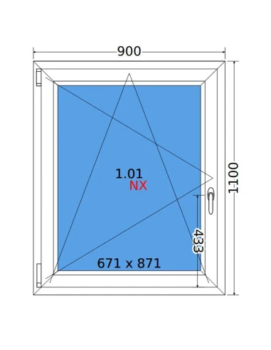 Kunststofffenster PVC Fenster 90x110 cm DREH/KIPP Decco EkoSun 6