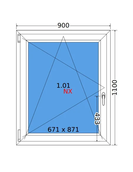 Kunststofffenster PVC Fenster 90x110 cm DREH/KIPP Decco EkoSun 6