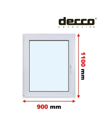 Kunststofffenster PVC Fenster 90x110 cm DREH/KIPP Decco EkoSun 6