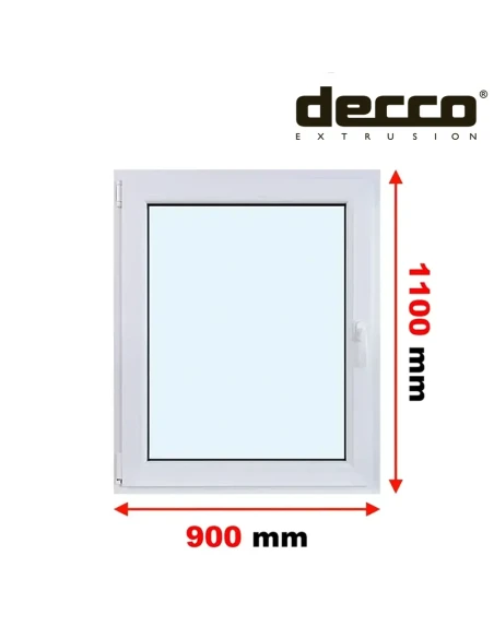 Kunststofffenster PVC Fenster 90x110 cm DREH/KIPP Decco EkoSun 6
