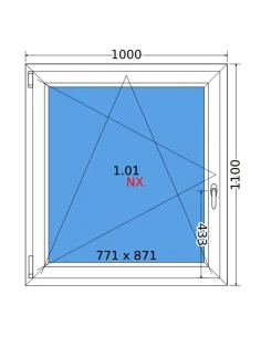 Kunststofffenster PVC Fenster 100x110 cm DREH/KIPP Decco EkoSun 6 2