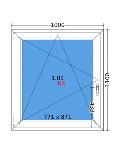 Kunststofffenster PVC Fenster 100x110 cm DREH/KIPP Decco EkoSun 6
