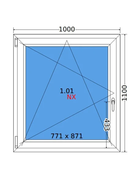 Kunststofffenster PVC Fenster 100x110 cm DREH/KIPP Decco EkoSun 6