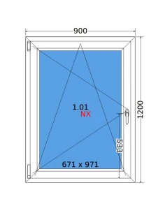 Kunststofffenster PVC Fenster 90x120 cm DREH/KIPP Decco EkoSun 6 2