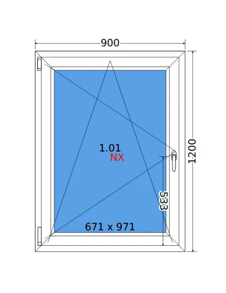 Kunststofffenster PVC Fenster 90x120 cm DREH/KIPP Decco EkoSun 6
