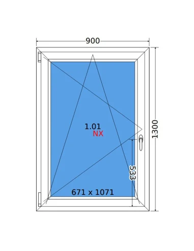 Kunststofffenster PVC Fenster 90x130 cm DREH/KIPP Decco EkoSun 6