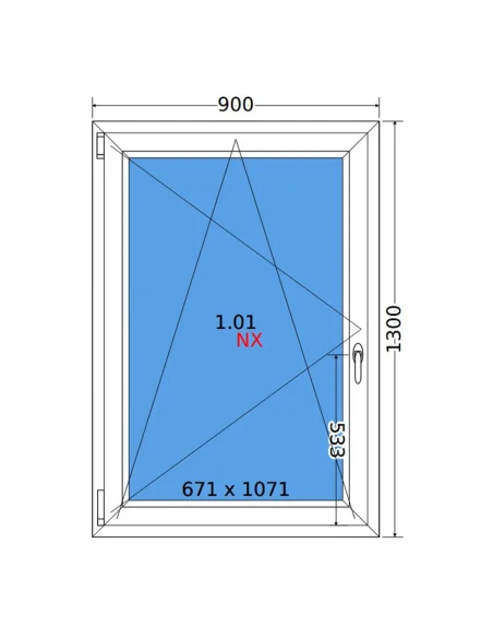 Kunststofffenster PVC Fenster 90x130 cm DREH/KIPP Decco EkoSun 6