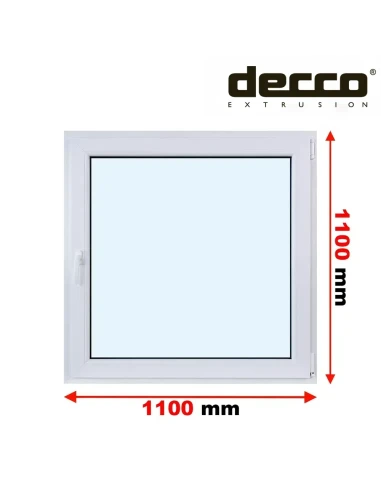 Kunststofffenster PVC Fenster 110x110 cm DREH/KIPP Decco EkoSun 6