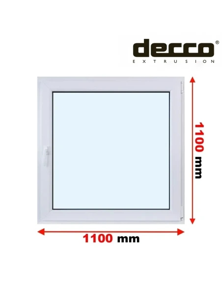 Kunststofffenster PVC Fenster 110x110 cm DREH/KIPP Decco EkoSun 6