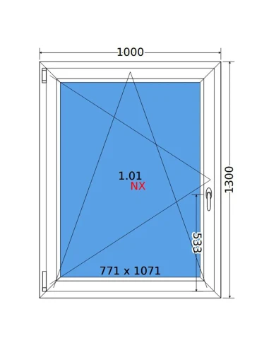 Kunststofffenster PVC Fenster 100x130 cm DREH/KIPP Decco EkoSun 6
