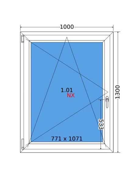 Kunststofffenster PVC Fenster 100x130 cm DREH/KIPP Decco EkoSun 6