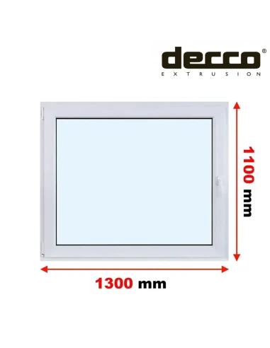 Kunststofffenster PVC Fenster 130x110 cm DREH/KIPP Decco EkoSun 6