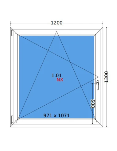 Kunststofffenster PVC Fenster 120x130 cm DREH/KIPP Decco EkoSun 6