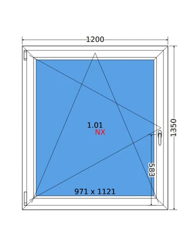 Kunststofffenster PVC Fenster 120x135 cm DREH/KIPP Decco EkoSun 6