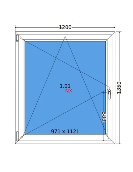 Kunststofffenster PVC Fenster 120x135 cm DREH/KIPP Decco EkoSun 6