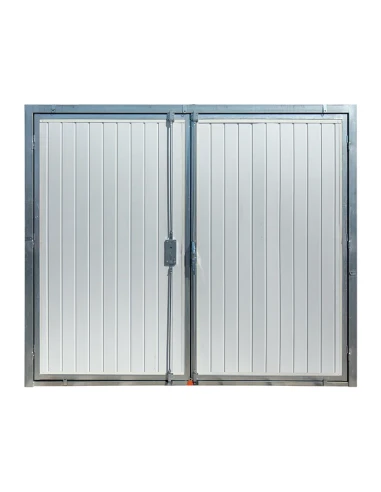 Zweiflügeliges Garagentor aus Stahl 250x220 cm - anthrazit, isoliert