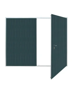 Zweiflügeliges Garagentor aus Stahl 250x220 cm - anthrazit, isoliert