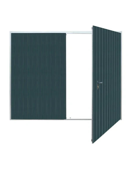 Zweiflügeliges Garagentor aus Stahl 250x220 cm - anthrazit, isoliert
