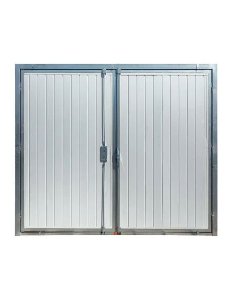 Zweiflügeliges Garagentor aus Stahl 200x200 cm - anthrazit, isoliert