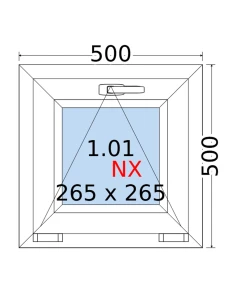 Kunststofffenster PVC Fenster 50 x 50 cm KIPP Rehau Synego 2